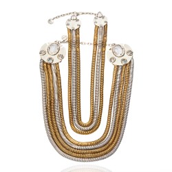 Colar Camila Klein Borbotão Kit Ouro e Prata Velho