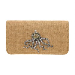 Bolsa Camila Klein Clutch Tentáculos Palha Natural