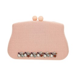 Bolsa Camila Klein Clutch Rei Cristais Rose