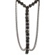 Colar Body Chain Camila Klein Memories Flores Metal Preto