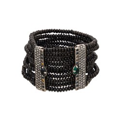 Pulseira Camila Klein Xeque Mate Pedras Naturais Prata Velho