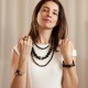 Colar Camila Klein Carmela Miranda Longo Muranos Ouro Velho