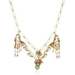Colar Claudia Arbex Le Sirenuse Cristais Ouro Vintage