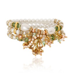 Pulseira Claudia Arbex Le Sirenuse Pérola Ouro Vintage