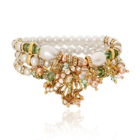 Pulseira Claudia Arbex Le Sirenuse Pérola Ouro Vintage