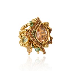 Anel Claudia Arbex Le Sirenuse Gota Ouro Vintage