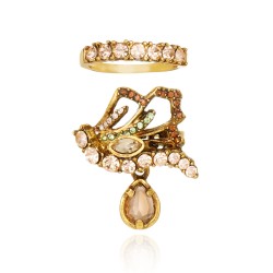 Anel Claudia Arbex Le Sirenuse Kit Cristais Ouro Vintage