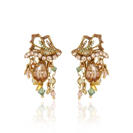 Brinco Claudia Arbex Le Sirenuse Franja Gota Ouro Vintage