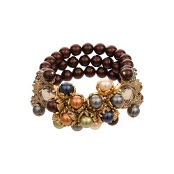 Pulseira Camila Klein Lareira Pérolas Ouro Velho
