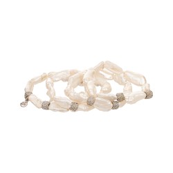 Pulseira Camila Klein Alicia Agnos Kit Pérolas Prata Velho
