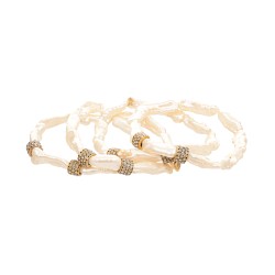 Pulseira Camila Klein Alicia Agnos Kit Pérolas Ouro Velho