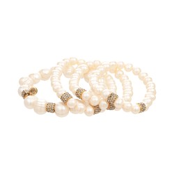 Pulseira Camila Klein Alicia Agnos Kit Pérolas Ouro Velho