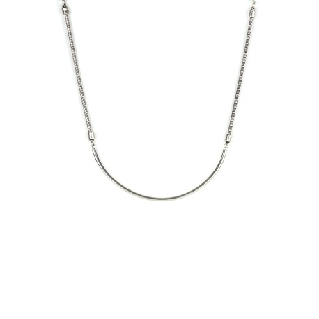 Colar Estela Geromini Básica Choker Estruturada Prata
