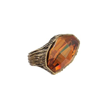 Anel Camila Klein Bolo de Nozes Cristal Ouro Velho