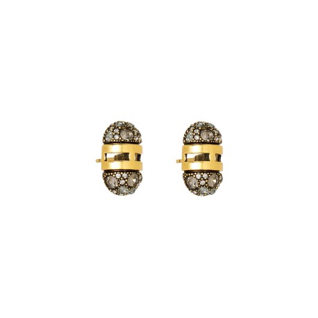 Brinco Hector Albertazzi Alma Cristais Ouro Vintage