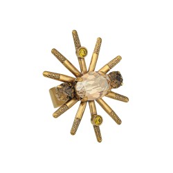 Anel Korpusnu Solis Aro Cristais Ouro Vintage