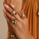 Anel Korpusnu Solis Aro Cristais Ouro Vintage