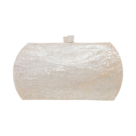 Bolsa Maria Chic Acessórios MP Clutch Madrepérola Marfim