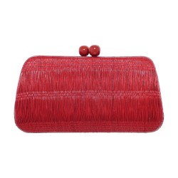 Bolsa Empório MP Clutch Palha Buntal Vermelha