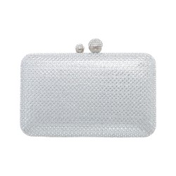 Bolsa Maria Chic Acessórios Clutch Cris Cristais Prata