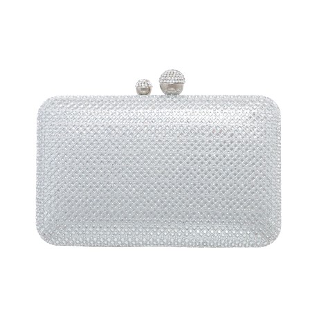 Bolsa Maria Chic Acessórios Clutch Cris Cristais Prata