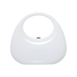 Bolsa Maria Chic Acessórios Oval Estruturada Acrílico Branco M