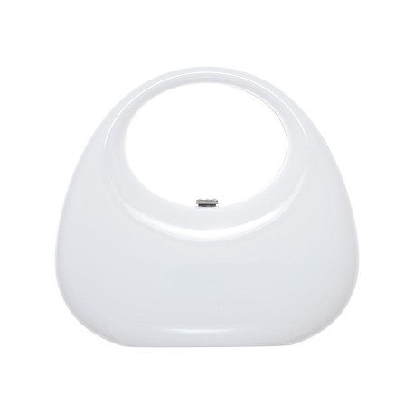 Bolsa Maria Chic Acessórios Oval Estruturada Acrílico Branco M