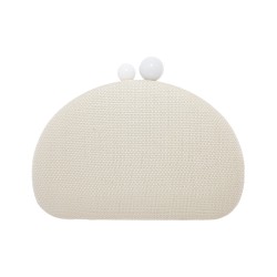 Bolsa Maria Chic Acessórios Clutch Noa Tecido Marfim