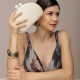 Bolsa Maria Chic Acessórios Clutch Noa Tecido Marfim