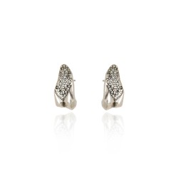 Brinco Claudia Arbex Shark Duo Piercing Prata Vintage