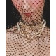 Colar Claudia Arbex Vitória Pérolas Cristais Ouro Vintage