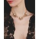 Colar Claudia Arbex Vitória Pérola Cristais Ouro Vintage