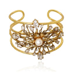 Pulseira Claudia Arbex Vitória Bracelete Ouro Vintage