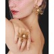 Brinco Claudia Arbex Vitória Pérola Cristais Ouro Vintage