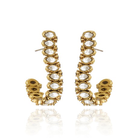 Brinco Claudia Arbex Vitória Argola Ouro Vintage