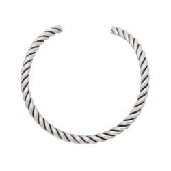 Colar Nino Bran Acessórios Retro Choker Metal Prata Vintage
