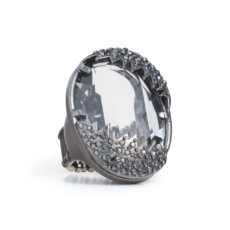 Anel Camila Klein Memories Maxi Cristal Grafite