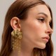Brinco Nádia Gimenes Maré Boho Franja Dourado