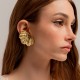 Brinco Nádia Gimenes Maré Boho Pressão Dourado