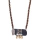 Colar Camila Klein Eve Esmaltado Longo Cristais Grafite