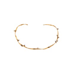 Colar Monica Di Creddo Plié Choker Ouro Vintage