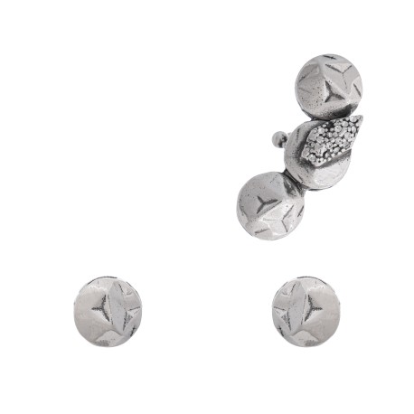 Brinco Claudia Arbex Shark Kit Ear Cuff Prata Vintage