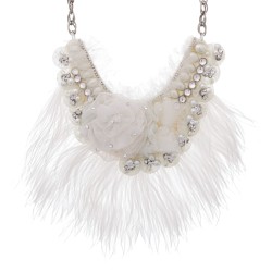 Colar Raquel Pires Glam Maxi Customizado Branco Prata