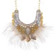 Colar Raquel Pires Glam Maxi Customizado Branco Dourado