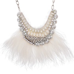 Colar Raquel Pires Glam Maxi Customizado Branco Prata