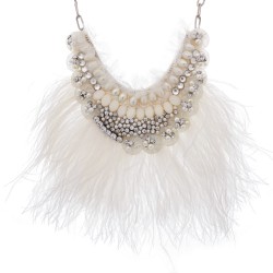 Colar Raquel Pires Glam Maxi Customizado Branco Prata