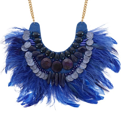 Colar Raquel Pires Glam Maxi Customizado Azul