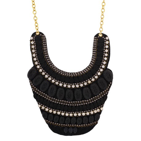 Colar Raquel Pires Glam Maxi Customizado Preto