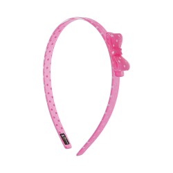 Tiara Bianca Accessory Infantil Laço Acrílica Rosa Poá