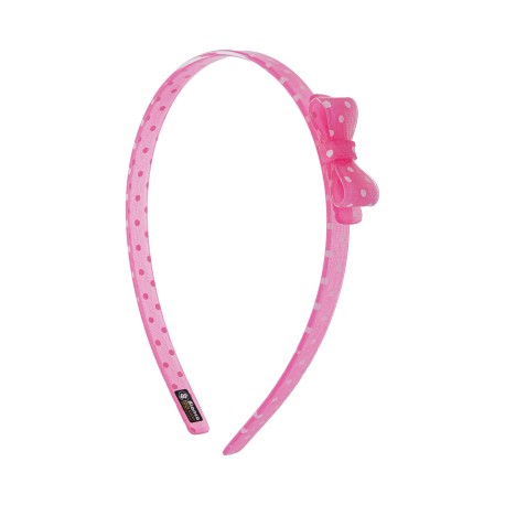 Tiara Bianca Accessory Infantil Laço Acrílica Rosa Poá